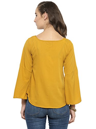 Image of Enchanted Drapes Womens' Mustard Yellow Crepe Top