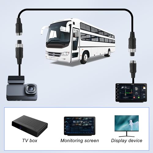 Image of MEIRIYFA Car Video M12 4Pin Aviation Extension Cable Adapter 1 Female to 2 Male Aviation Y Splitter Converter Wire for CCTV Rearview Camera Car Truck Vehicle Backup Monitor-40CM