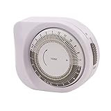 NSI Industries TORK 401A Easy-Set Indoor 15-Amp Mechanical Plug-In Lighting and Appliance Timer - Multiple On/Off Settings - Compatible with Incandescent/Compact Fluorescent/LED - Features 1 Outlet Receptacle