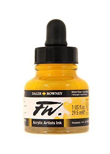 Image of Daler Rowney FW Artists Acrylic Ink 29.5 ML Pot - Brilliant Yellow