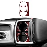 RT-TCZ for Charger Cup Holder Panel Trim Cover for Dodge Charger 2011-2023 Soft Red Carbon Fiber Interior Accessories 6pcs