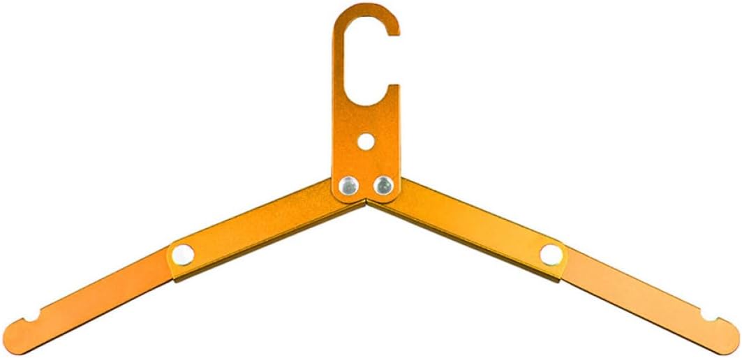 PRETYZOOM Portable Folding Clothes Hanger, Aluminum Alloy Outdoor Camping Shirt Hanger, Lightweight Travel Clothes Rack for Hiking and Home Use, Orange