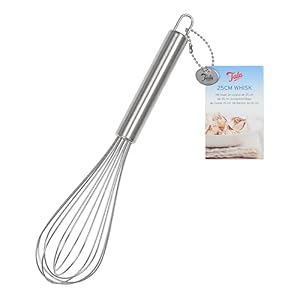 Tala 25 cm Stainless Steel Whisk, Balloon Whisk Made with Stainless Steel Wires and traditionally Balloon Shaped to aid Effortless Whisking, Stirring, Blending and Beating, Measures 25cm / 10 inches