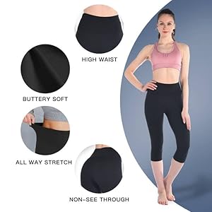 CADITEX High Waisted Capri Leggings for Women,Buttery Soft Workout Gym Pattern Yoga Pants