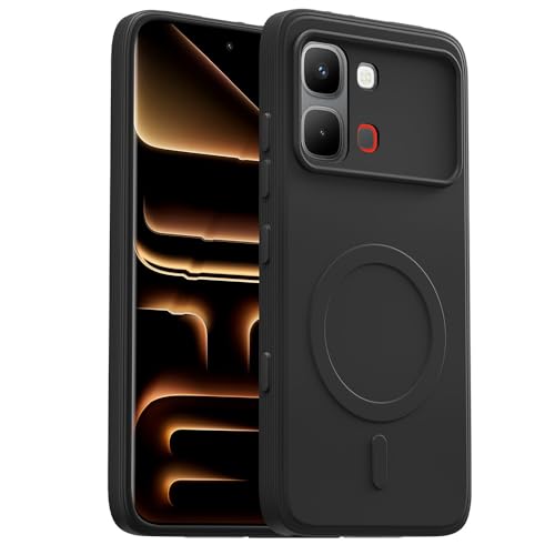 Image of Back Cover Infinix Note Edge 5G | MagFit Ring Design (Non-Magnetic) | Shockproof Case | Anti-Slip Grip | Raised Camera Edges | Slim Protective Case for Infinix Note Edge 5G (Matte Black)