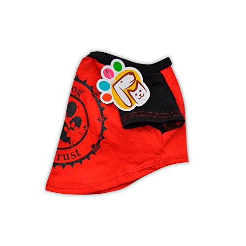 Petmont Casual T-Shirt For Pets Desing: In Dog We Trust Red And Black Great For Small And Medium Dogs Size Large #TOP2
