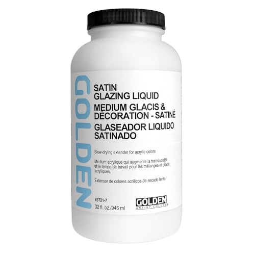Golden Acrylic Medium, Glazing Liquid, 32 Oz, Satin