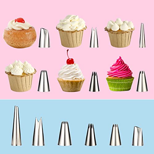 Cake Decorating Syringe Set - 1 Stainless Steel Cupcake Frosting Filling Injector, 2 Offset Spatula, 6 Icing Piping Nozzles, 3 Cream Scraper, 2 Nozzle Brush - Dessert Decorator Tools (Black) #TOP2