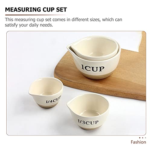 4 Pcs Jogo De Medidor Medidor De Cerâmica Tigelas De Armazenamento Recipiente De Comida De Cerâmica