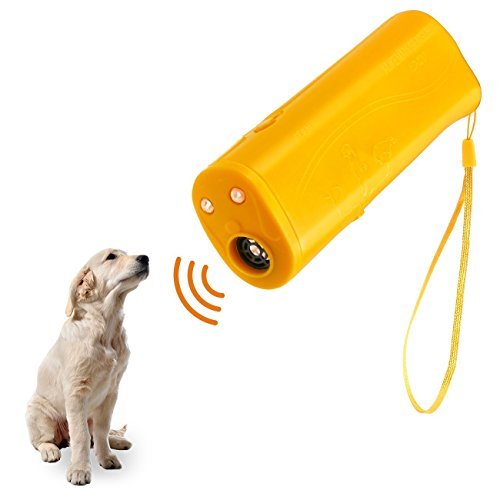 Keklle Anti Barking Device Stop Dog Barking Ultrasonic 3 in 1 Stop Bark Handheld with LED Flashlight for Small Medium and Large Dogs