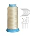 Gray Blonde Weaving Thread High Strength Polyster Thread Size 210 D with 12 pcs of 9cm-C Type Needles/Curved hair Needles for Sew