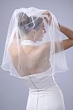 Bridal Veil Diamond (Off) White 1 Tier Shoulder Length With Scattered Rhinestones
