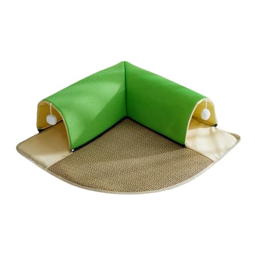 Gralara Cat Bed Play Tunnel,Cat Tunnel Toy for Indoor,Detachable,Cat Passage Cat Tunnel Tubes Toy Tent for Rabbit Kittens, Green