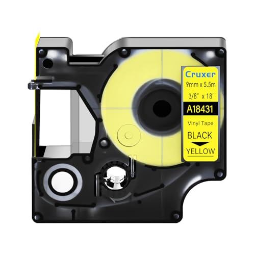 Dymo 18431 Rhino 5200 4200 1000 3000 6000 ���x���e�[�v�����p 3/8 Rhino�H�Ɨp�r�j�[�����x�����[�J�[�p�A���n�ɉ��F�A3/8�C���` x 18�t�B�[�g (9mm x 5.5m)�A1�p�b�N