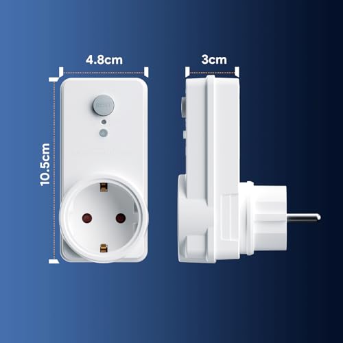 Fi Schutzschalter Steckdose, 10 mA Personenschutz-Zwischenstecker mit Reset & Selbsttest, 230 V, 16 A, max. 4000 W, geeignet für Haushalt, Werkzeuge & Außenbereich