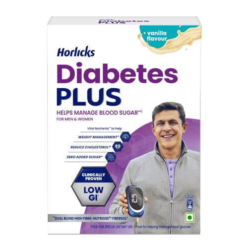 Horlicks Diabetes Plus Vanilla, 400g | Helps Manage Blood Sugar | Starts working from Day 1 | Fibre Health Drink for Diabetes