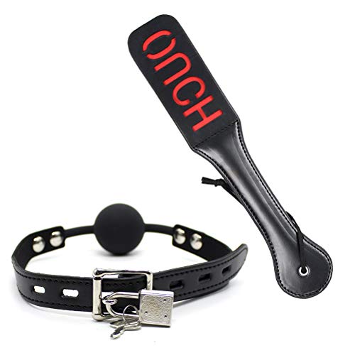 Men/Woman's Breathable Leather Paly Buckle Belt Silicon Mouth Ball and Leather Paddle Spanking (2 Pieces) Men/Woman's Breathable Leather Paly Buckle Belt Silicon Mouth Ball and Leather Paddle Spanking (2 Pieces)