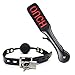 Hurinan Men/Woman's Breathable Leather Paly Buckle Belt Silicon Mouth Ball and Leather Paddle Spanking (2 Pieces)