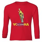 Vozinha 40 Years Flying Cape Verde Soccer Fans Youth Long Sleeve T-Shirt (Red, Youth Medium)
