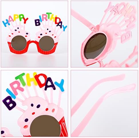 9 Pairs Happy Birthday Party Glasses Cake Glasses Birthday Party Sunglasses Luau Party Sunglasses Novelty Funny Hawaiian Tropical Eye Glasses