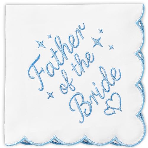 Wedding Handkerchief - 12 x 12 - Something Blue for Bride on Wedding Day - Mother of the Groom Gifts Bridal Weddings Hankie Father of the Bride Gifts from Brides