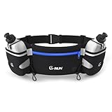 Q-RUN Hydration Running Belt with 2 x 10oz Water Bottles, No Bounce Adjustable Waist Belt for Men & Women, Marathon Running Gear