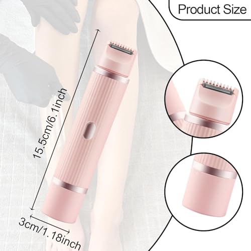 Recortadora facial zona bikini con dos cabezales extraíbles lavables rosa 2