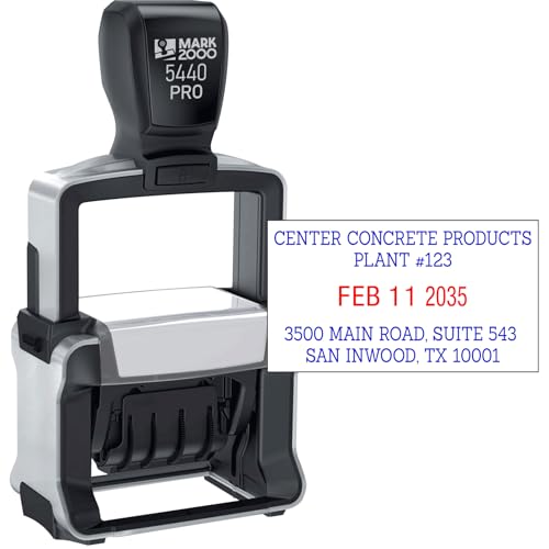 Mark 2000 5440 Professional Self Inking Date Stamp with Custom Text - Up to 4 Lines of Text