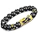 MANRUO Feng Shui The Best Prosperity 10mm Black Bead Bracelet with Color Changed Pi Xiu/Pi Yao Attract Wealth and Good Luck