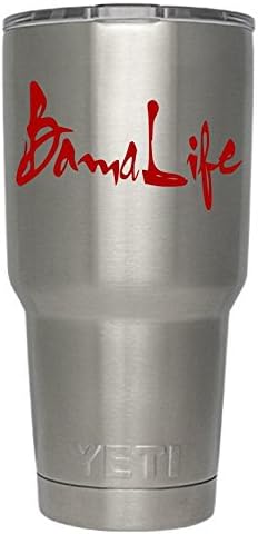 Bama Life (red) Crimson Tide Roll Alabama fans Decals (Tumbler not included) created by Classy Vinyl Creations for all brands of tumblers cups mugs (Red)