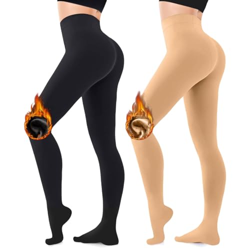 CozyWow - Medias térmicas de invierno para mujer, medias cálidas de felpa, L-XL