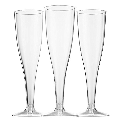 Bloomingoods Plastic Champagne Glasses, 50-Pack Disposable Or Reusable Large Champagne Flutes, 7 Oz #TOP6