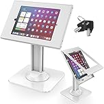 AboveTEK Anti-Theft iPad Kiosk Stand – POS iPads Security Mount with 360° Swivel & 75° Tilt, Heavy Duty Tablet Kiosk Desk Holder for Retail & Business (White, 9.7"/10.2"/10.5" iPad)