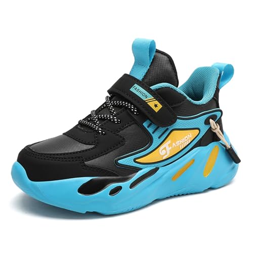 Zapatillas deportivas ligeras para niños activas, transpirables, con suela antideslizante, cómodas zapatillas deportivas de estilo casual, ideales para niños de 3 a 14 años, Negro , 37 EU