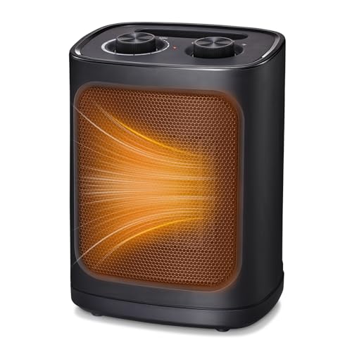 COWSAR Mini Heizlüfter Energiesparend, 1800W Elektroheizung 3 Heizstufen ✓ Überhitzungs & Kippschutz ✓ Keramik Heizlüfter für Badezimmer, Schlafzimmer, Büro
