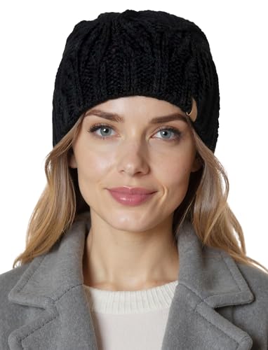 Bonnet hiver femme laine agneau Vivisence maille fantaisie chaleur confort