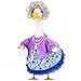 Abbylike Old Lady Porch Goose Outfits Grandma Goose Clothes with Sunglasses Pearl Necklace and Silver Wig for 23" Geese Statue Outdoor Patio Yard Lawn Decoration