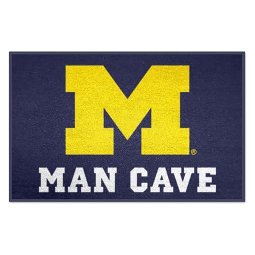 FANMATS 14668 NCAA Michigan Wolverines Man Cave Starter Mat Accent Rug - 19in. x 30in. | Sports Fan Home Decor Rug and Tailgating Mat