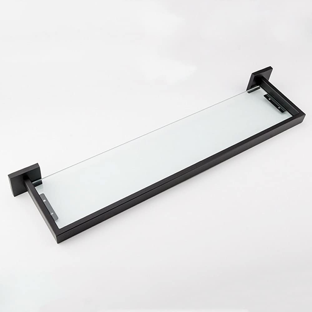 Matériel de salle de bain noir avec porte-serviettes et étagère de douche