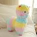 Produktbild 28-50cm Regenbogen Alpaka Plüschtier Vicugna Plüsch Schaf Lama Stofftier Geschenke für Kinder und Mädchen Geburtstagsgeschenk Kinderspielzeug 35cm Multicolor