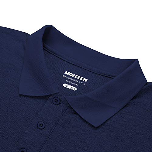 MOHEEN Men's Casual Golf Polo Shirts Outdoor Quick Dry Long Sleeve Tops Moisture Wicking Performance Polo Shirt with Pocket3