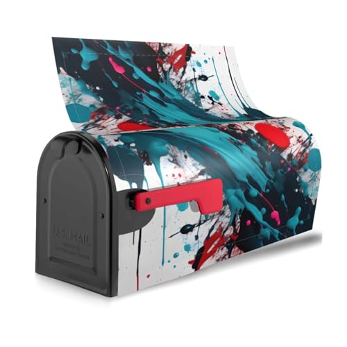 Abstract Paint Splashes Print Reusable Waterproof Mailbox Cover Magnetic for Unique Easy toIdentify Mailboxes