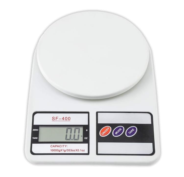 Digital Kitchen Weighing Scale 10Kg Electronic Food Weight Machine for Kitchen, Baking & Cooking | High Precision LCD Digital Weight Scale with Tare Function (White)-image-38