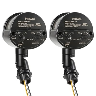 2 Pack Motion Sensor, 180-Degree Replacement Motion Detector, Adjustable Time & Detection Sensitiity Up to 60 Feet Range, 3 Working Modes Pir Motion Sensor for Security Floodlight, Black, UL Listed
