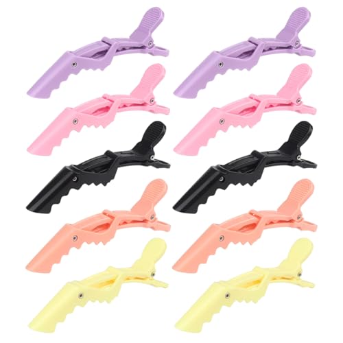 Pinzas Pelo Peluqueria 10 Piezas Pinzas de Pelo Cocodrilo para Peluqueria, Pinzas para el Cabello Seccionadas para Peinar, Pinzas de Plástico para el Cabello