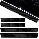 4 Pieces Car Door Sill Protector Car Threshold Protection Stickers Door Step Scuff Plate Car Door Steps Covers (Black)
