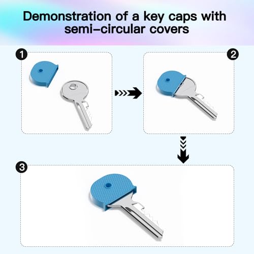 80 Pack Key Caps Colorful Plastic Key Cover, Key Covers for House Key (Not for Odd-Shaped Keys), 10 Colors, 2 Styles - Thumbnail 4