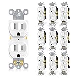 15A Duplex Receptacle, Decorative Outlet, Tamper-Resistant Electrical Wall Outlets, Standard Residen