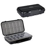 Goture Small Tackle Box,Waterproof Fishing Lure Boxes, 2 sided adjustable Small Plastic Case Small B