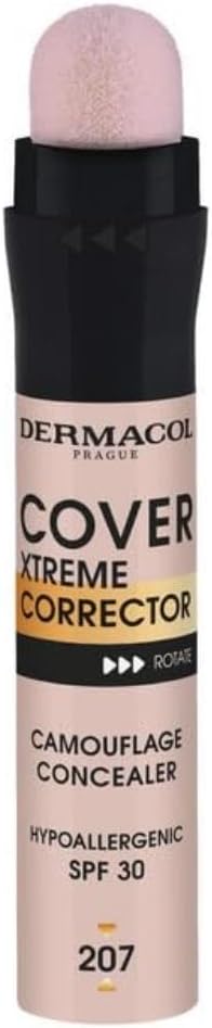 Cover Xtreme Corrector Contour Stick, Long Lasting Non-Allergenic Liquid Contour with SPF30, High Coverage Light Formula Dark Circle Colour Corrector for Acne-Prone Skin (207)